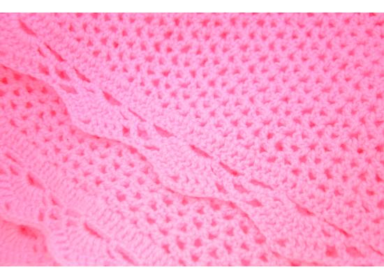 Pink Crocheted Blanket 